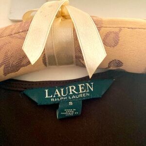 Ralph Lauren brown w brass inlay shoulder midi jumpsuit.